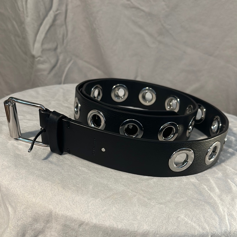 Ladies All Saints black leather belt with grommets!  NEW!